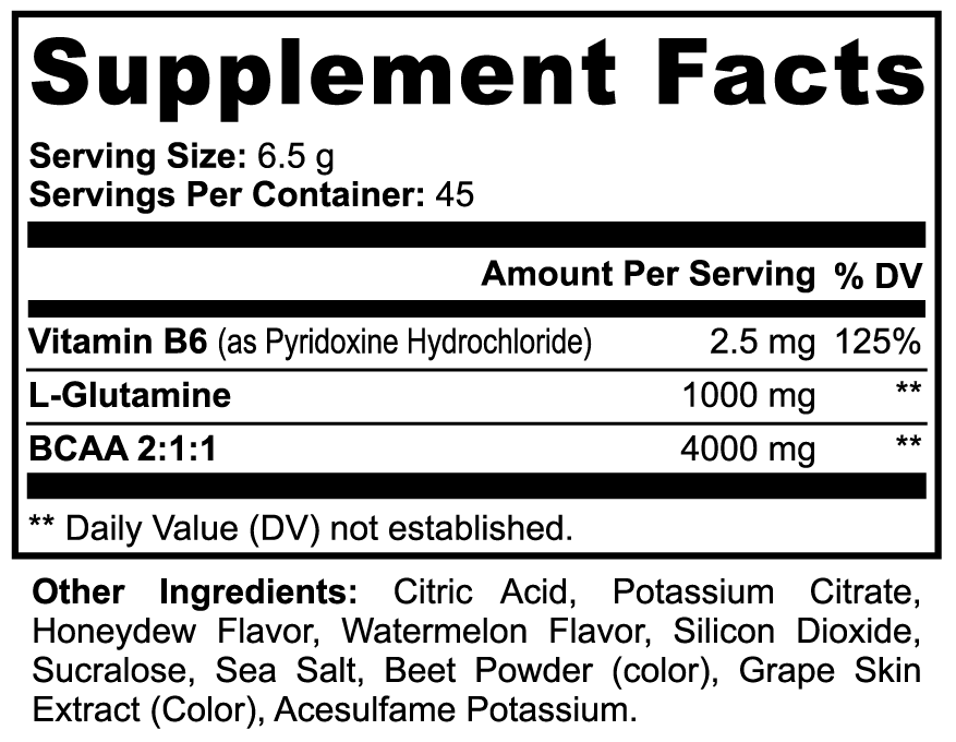 LeuMetria — BCAA + Glutamine (Honeydew Watermelon)