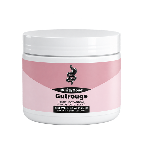 Gutrouge™ — final packaging in the Purity Dose Glass style
