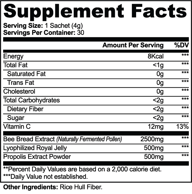 Hiveharvest — official supplier Supplement Facts