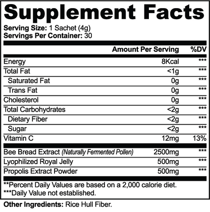 Hiveharvest — official supplier Supplement Facts