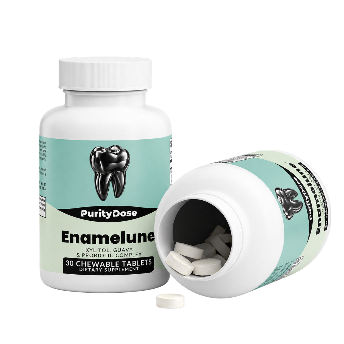 Enamelune pack contents. 30 chewable tablets. 30 full servings.
