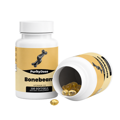 Bonebeam pack contents. 100 softgels. 100 full servings.