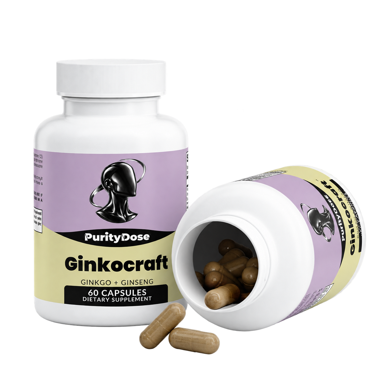 Ginkocraft pack contents. 60 capsules. 30 full servings.
