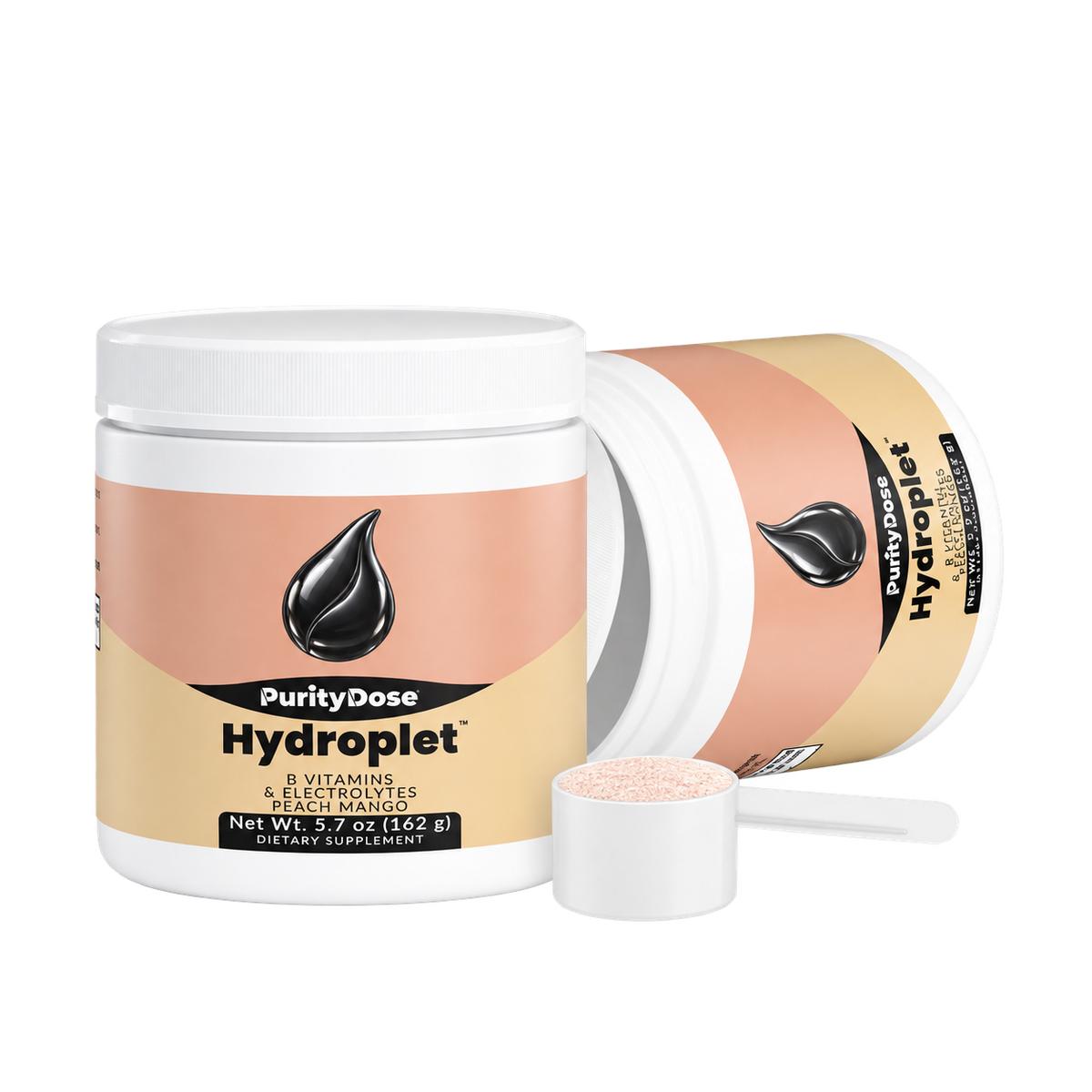 Hydroplet pack contents. 30 scoops. 30 full servings.