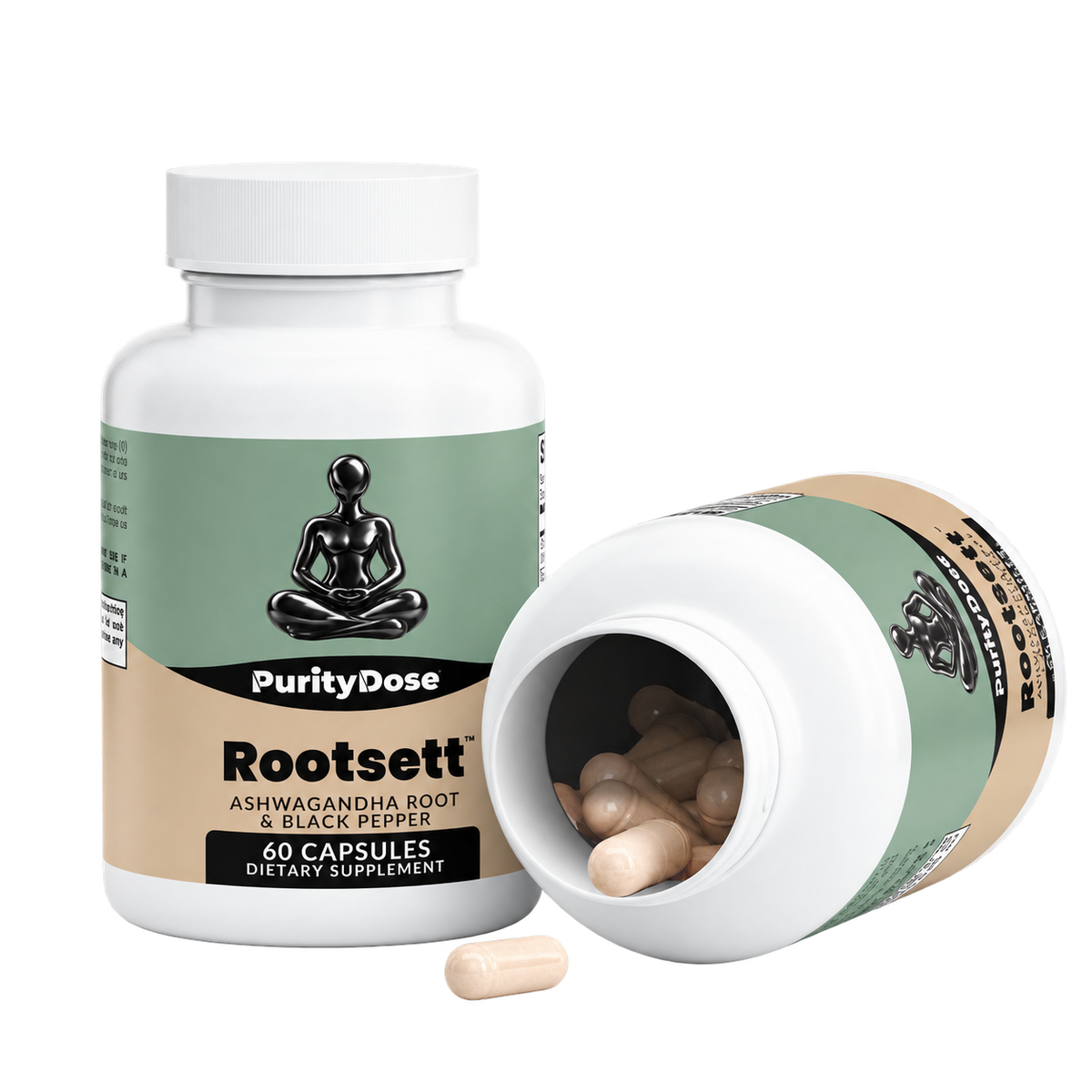 Rootsett pack contents. 60 capsules. 60 full servings.