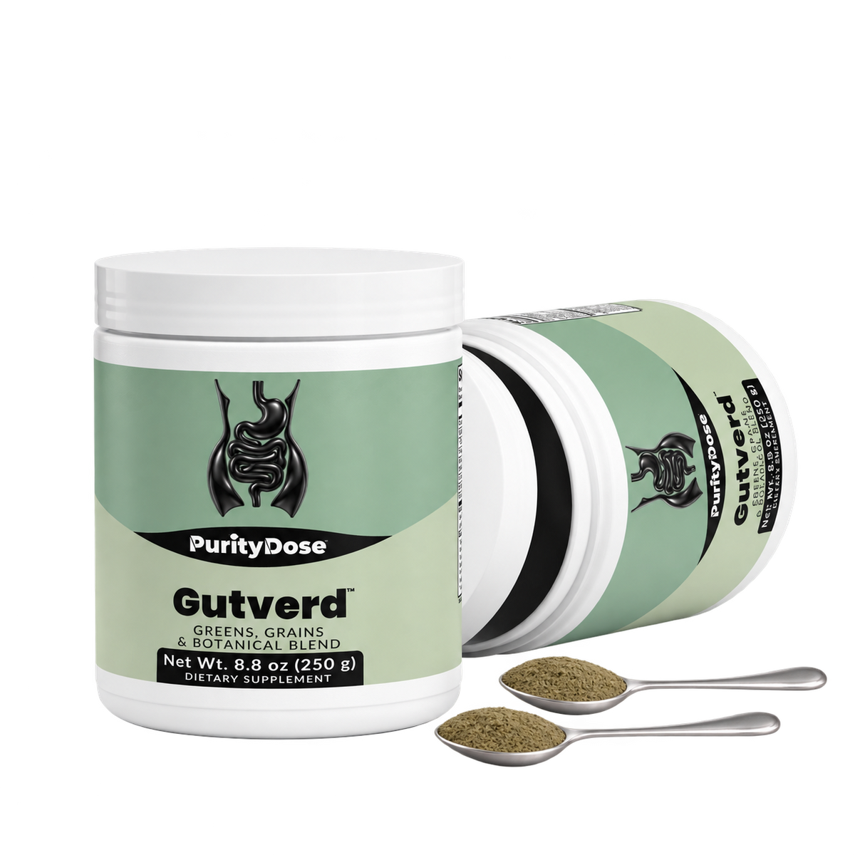 Gutverd pack contents. 250 g. 50 full servings.