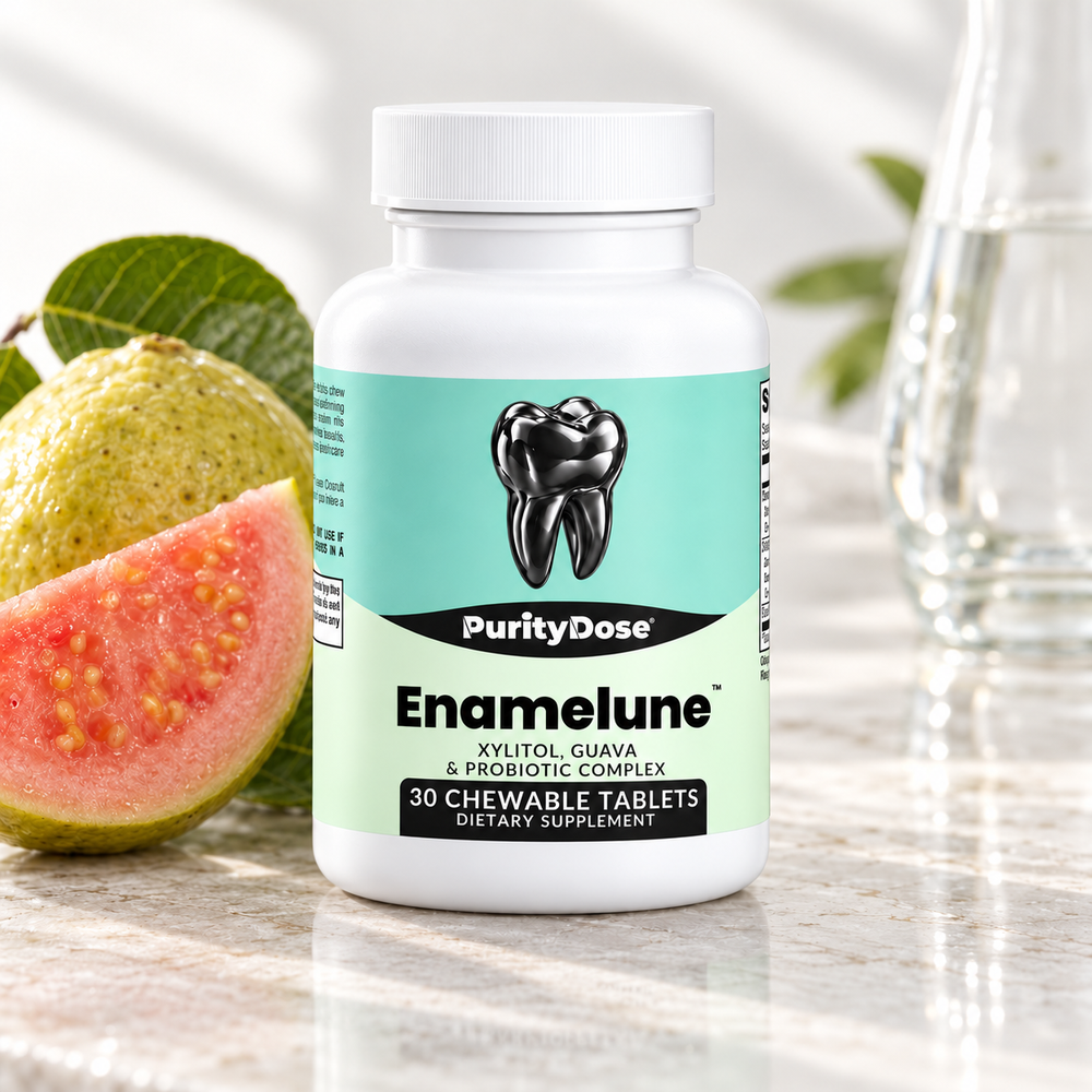 Enamelune current packaging in a bright glass setting with relevant formula context.