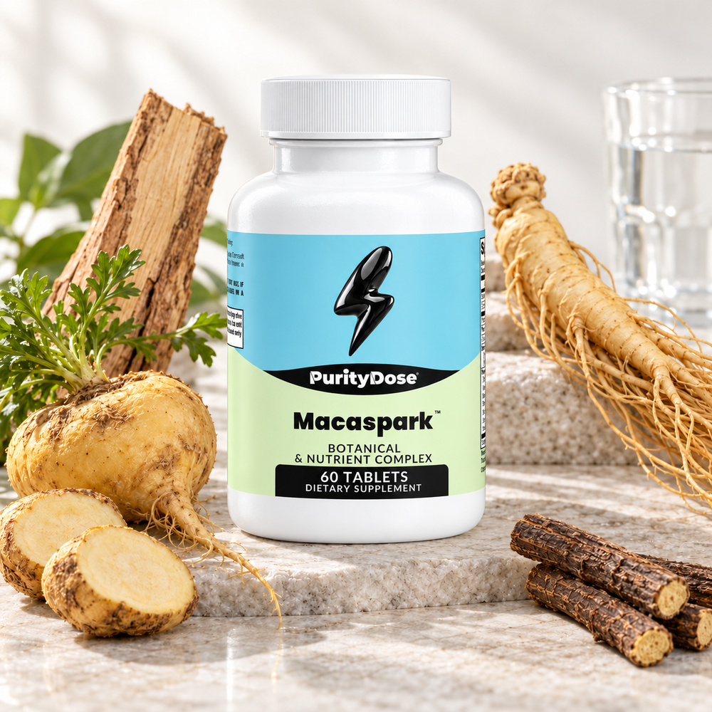 Macaspark current packaging in a bright glass setting with relevant formula context.