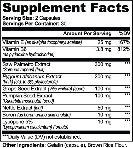 Prostacrest — official supplier Supplement Facts