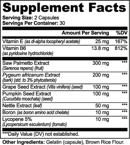 Prostacrest — official supplier Supplement Facts